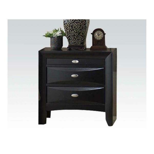 Acme Furniture Industry Ireland Nightstand With Pull-Out Tray In Black 4163